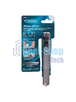 Нож Gross 160 мм, метал.корпус, выдв. сегм. лезвие 18 мм (SK-5), метал. напр-щая, клипса для ремня