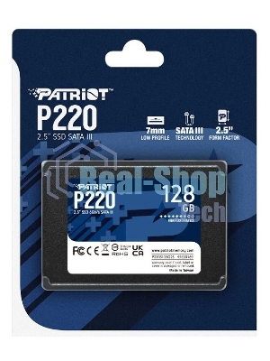 Накопитель SSD Patriot P220, 128Gb, SATA III, 2.5