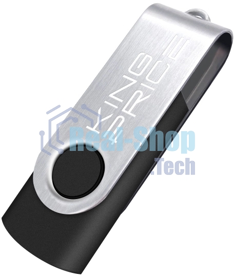 Флешка USB KingPrice KPFD2 (KPFD2A032ABK), 32Gb, USB 2.0, R/W 20/10, черный/сере