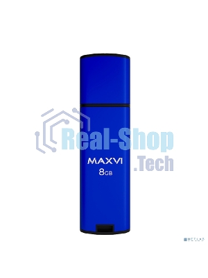 Флешка USB R/W Maxvi MP2 8Gb USB 2.0 blue, монолит с колпачком, ABS пластик + металл