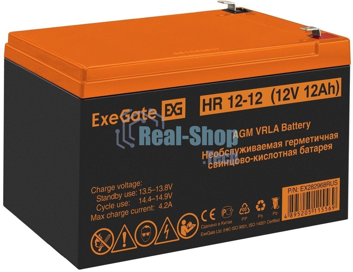 Батарея для ИБП ExeGate HR 12-12 (12V 12Ah 1251W), клеммы F2