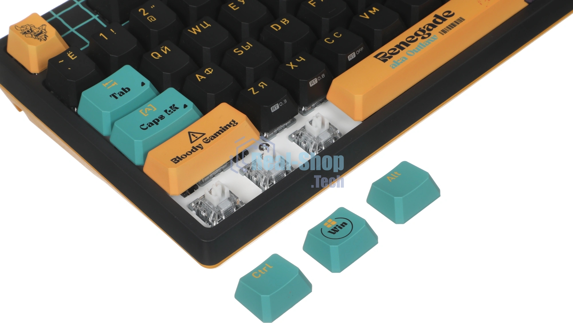 Клавиатура A4Tech Bloody AT87 Renegade проводная USB черный/зеленый
