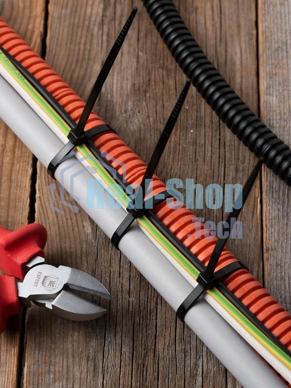 Хомут EKF plc-fl-ctsb-4.8x200 P6.6 стандартный (ч), 4.8x200 (100 шт) FlexLock PROxima