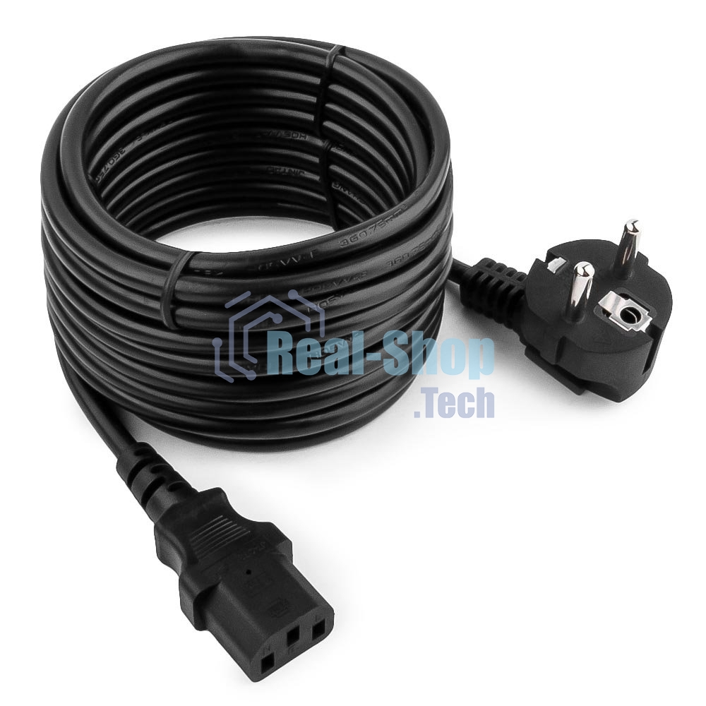 Кабель Gembird Power 250V 10A EUR, VDE питания сетевой, Евровилка, заземление, 5m (PC-186-VDE-5M)