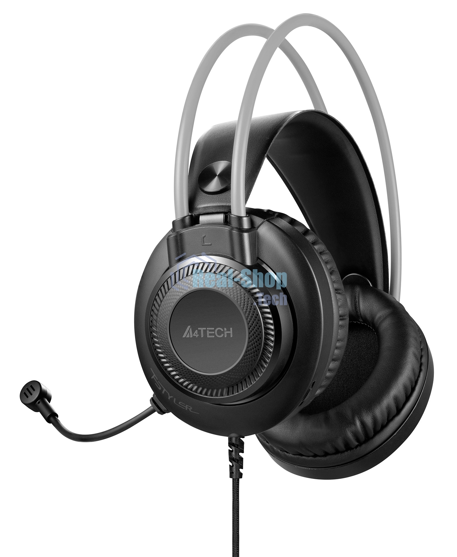 Гарнитура проводная с микрофоном A4Tech Fstyler FH200U серый 2м накладные USB оголовье (FH200U GREY)