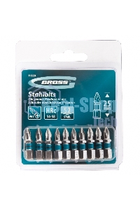 Набор бит Gross PH1х25, сталь S2, 10 шт.