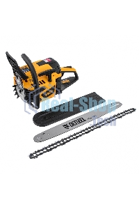 Пила цепная бензиновая Denzel DS-5218, шина 45 см, 52см3, 3 л.с., шаг 0,325, паз 1,5 мм, 72 зв