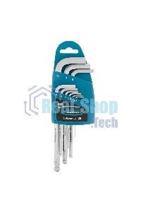 Набор ключей имбусовых Gross 16403 HEX, 1,5–10 мм, S2, 9 шт., удлиненные с шаром, сатинированные