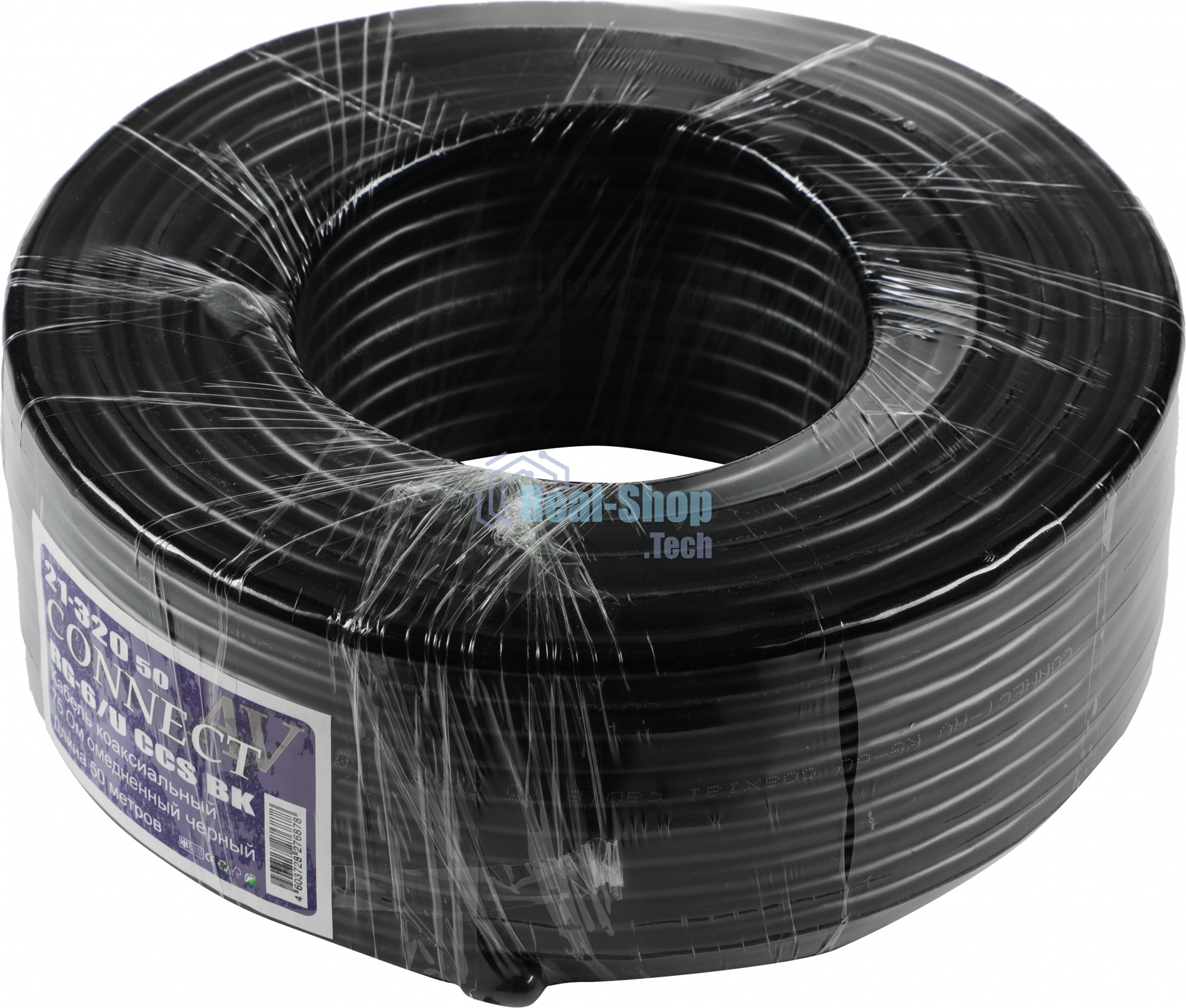 Кабель Premier CONNECT-AV RG-6/U CCS BK 50м. (катушка:50м) черный (21-320 50)