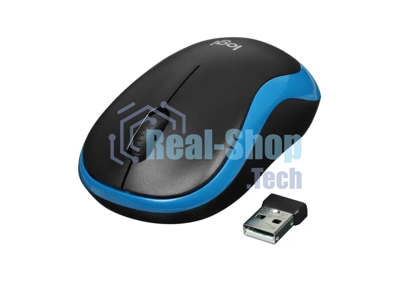 Мышь беспроводная Logitech M185 синий, 1000 dpi, радиоканал, USB, кнопки - 3