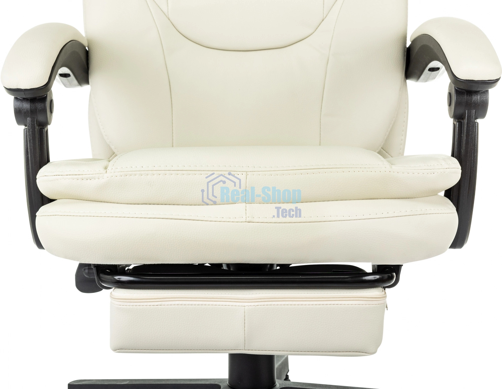 Кресло руководителя Бюрократ CH-868N-BF слоновая кость, эко.кожа, крестов. пластик, подст. для ног