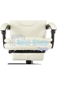 Кресло руководителя Бюрократ CH-868N-BF слоновая кость, эко.кожа, крестов. пластик, подст. для ног