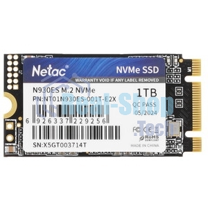 Накопитель SSD Netac N930ES, 1Tb, PCIe 3.1 x2, M.2 2242, NVMe, R/W 1650/1500
