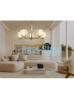 Светильник Ambrella light LH30104/5 SB/TI бронза/янтарь 27W 3000K D660*700
