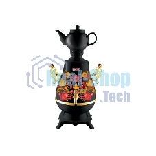 Самовар Centek СТ-0092 B (черный+рисунок+золото), 4.0 л, 2300Вт, поддерж. t + LED индикатор, керам зав