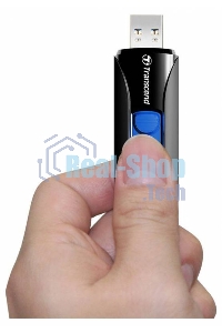 Флешка USB Transcend JetFlash 790 (TS128GJF790K), 128Gb, USB 3.0, R/W 90/40, черный/синий