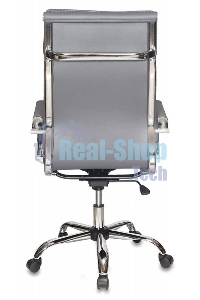 Кресло руководителя Бюрократ CH-993/grey серый, искусственная кожа, крестовина хром