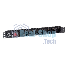 Блок розеток горизонтальный ExeGate ServerPro PDU-19H801 Al-8S-C14-SW, 19