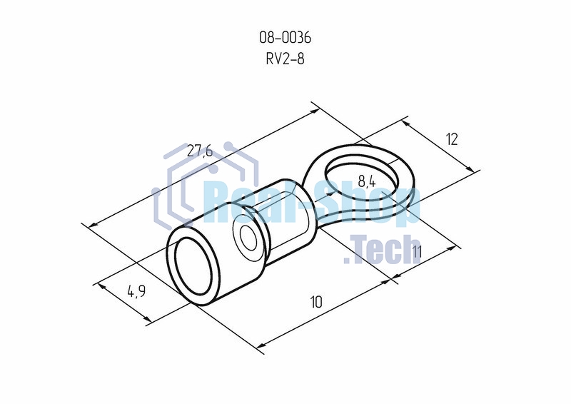 Наконечник кольцевой изолированный Rexant ø 8.4 мм 1.5-2.5 мм² (НКи 2.5-8/НКи2-8) синий