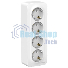 Розетка 4-м ОП Blanca 16А 250В защ. шторки с заземл. изол. пласт. белый SchE BLNRA011411