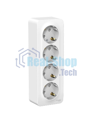 Розетка 4-м ОП Blanca 16А 250В защ. шторки с заземл. изол. пласт. белый SchE BLNRA011411