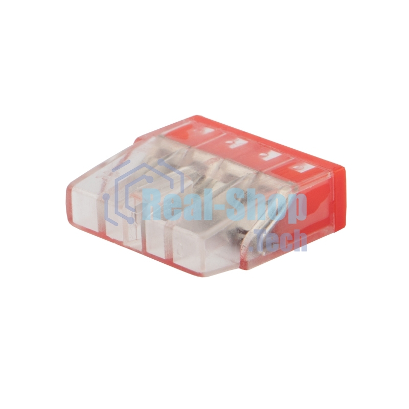 Экспресс-клемма с пастой Rexant СМК 2273-244, 4-проводная 0.5-2.5 мм², прозрачная, блистер (20 шт./уп.)