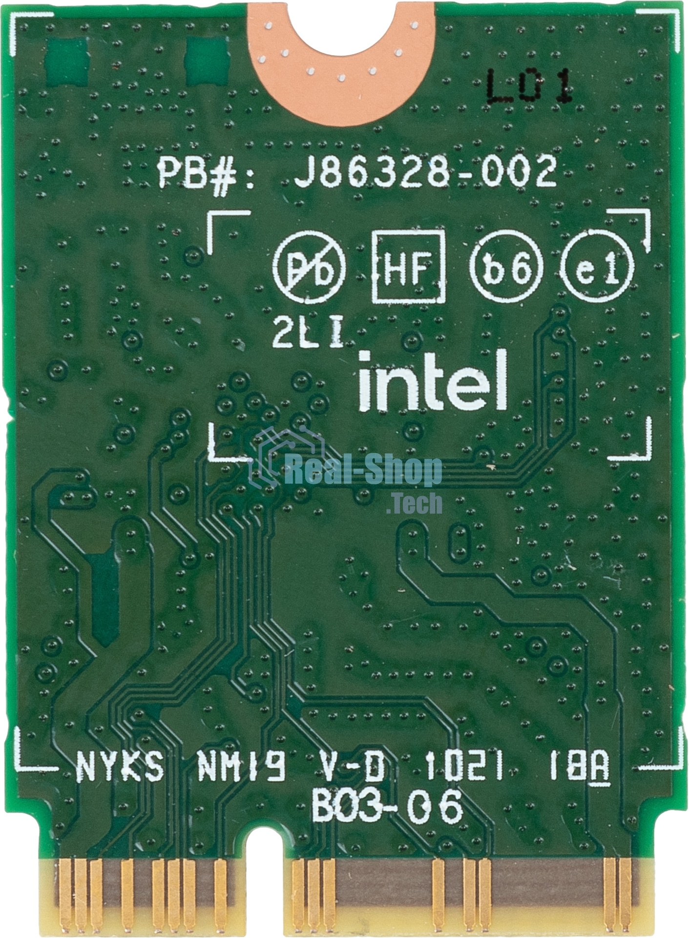 Плата сетевого контроллера Intel® Wi-Fi 6 AX201, 2230, 2x2 AX+BT, No vPro®,999TD0