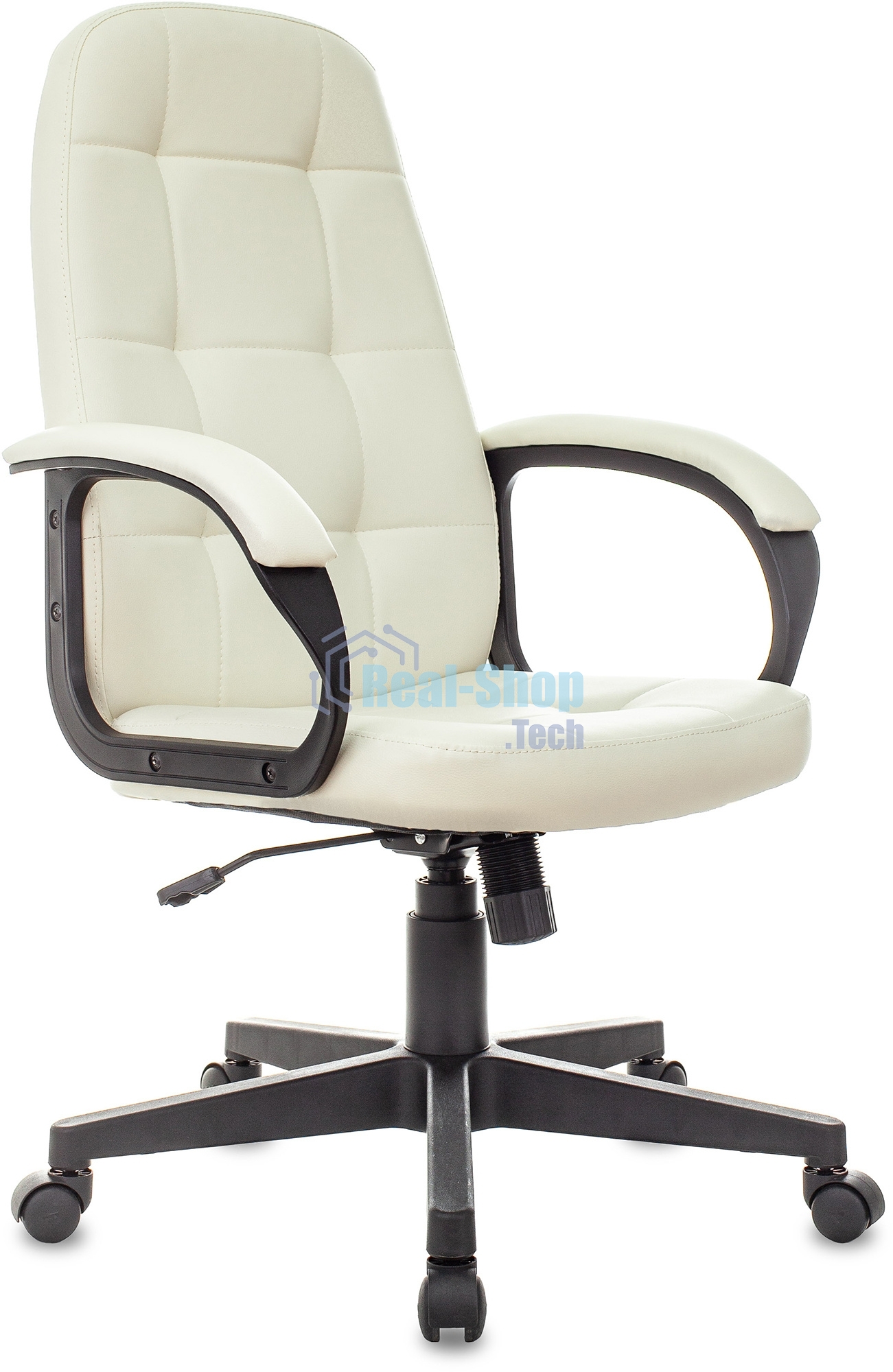 Кресло руководителя Бюрократ CH 002 OR-10 слоновая кость, эко.кожа, крестов. пластик