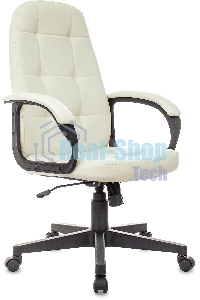 Кресло руководителя Бюрократ CH 002 OR-10 слоновая кость, эко.кожа, крестов. пластик
