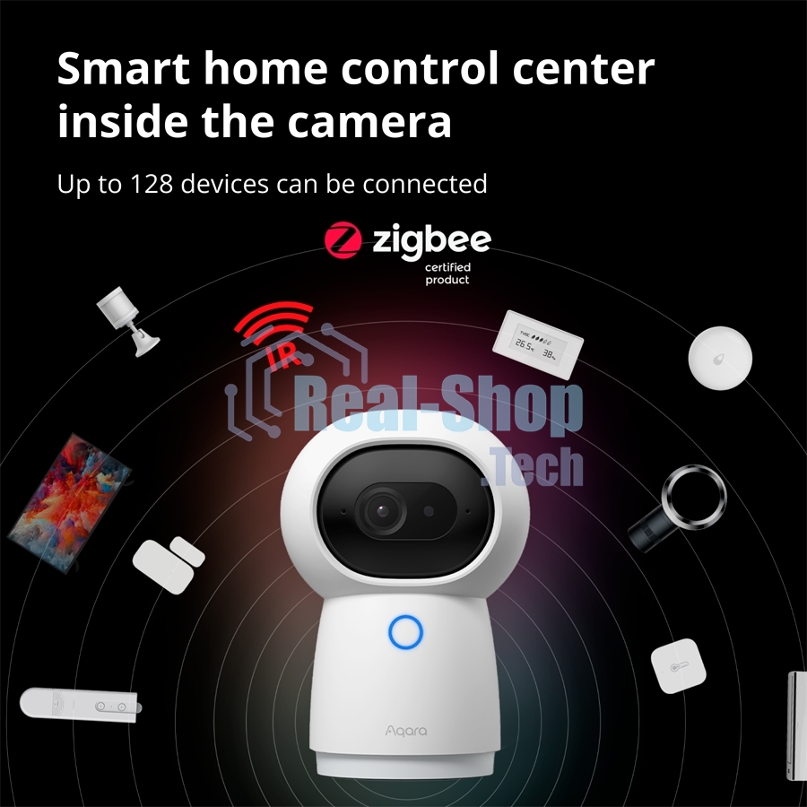 Камера AQARA Camera Hub G3/Камера+ управления/Управление жестами/Камера 360/2K 2304х1296p/Протокол связи:Zigbee/WiFi/Питание:USB-C/белый CH-H03