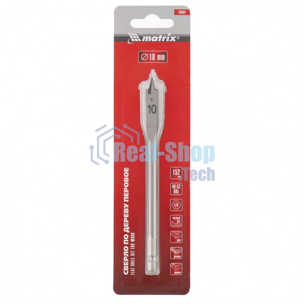 Сверло по дереву Matrix перовое, 10 мм 6-гранный хвостовик