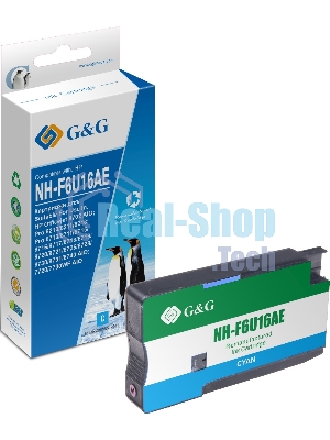 Картридж струйный G&G GG-F6U16AE (F6U16AE) голубой (26 мл) для HP OJ Pro 7740/8210/8218/8710/8715
