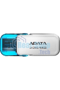 Флешка USB ADATA UV240 (AUV240-64G-RWH), 64Gb, USB 2.0, R/W 15/5, белый/синий