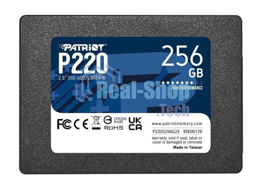 Накопитель SSD Patriot P220, 256Gb, SATA-III, 2.5