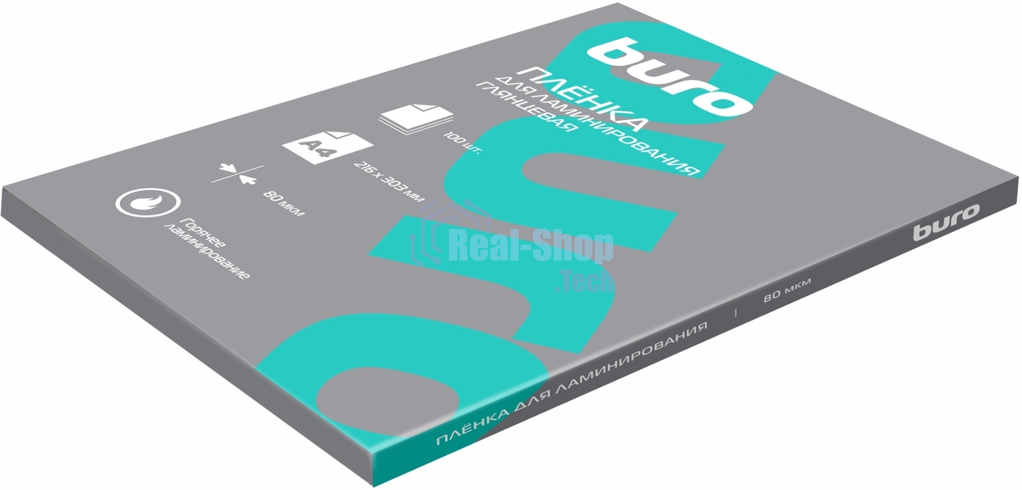 Пленка для ламинирования Buro 80мкм A4 (100 шт) глянцевая 216x303 мм