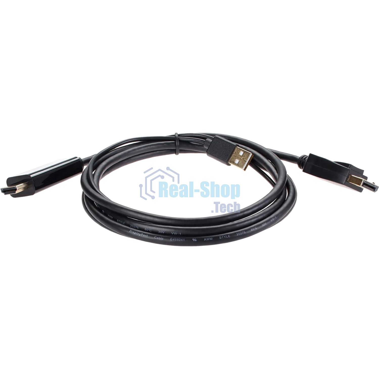 Кабель-переходник HDMI(M) +USB---> DP(M) 4K*60Hz 1.8M, VCOM