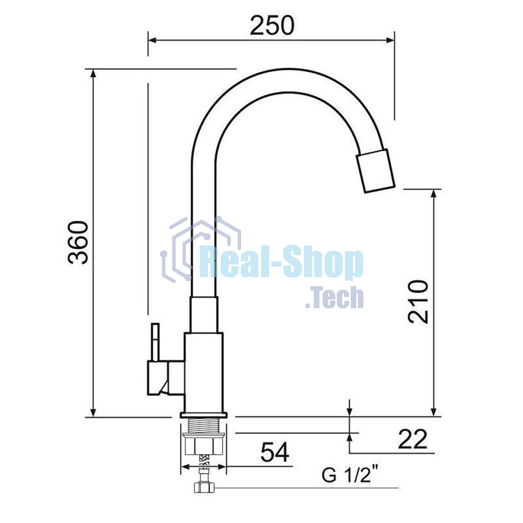 SUS124GY-016F Смеситель для кухни, ø35