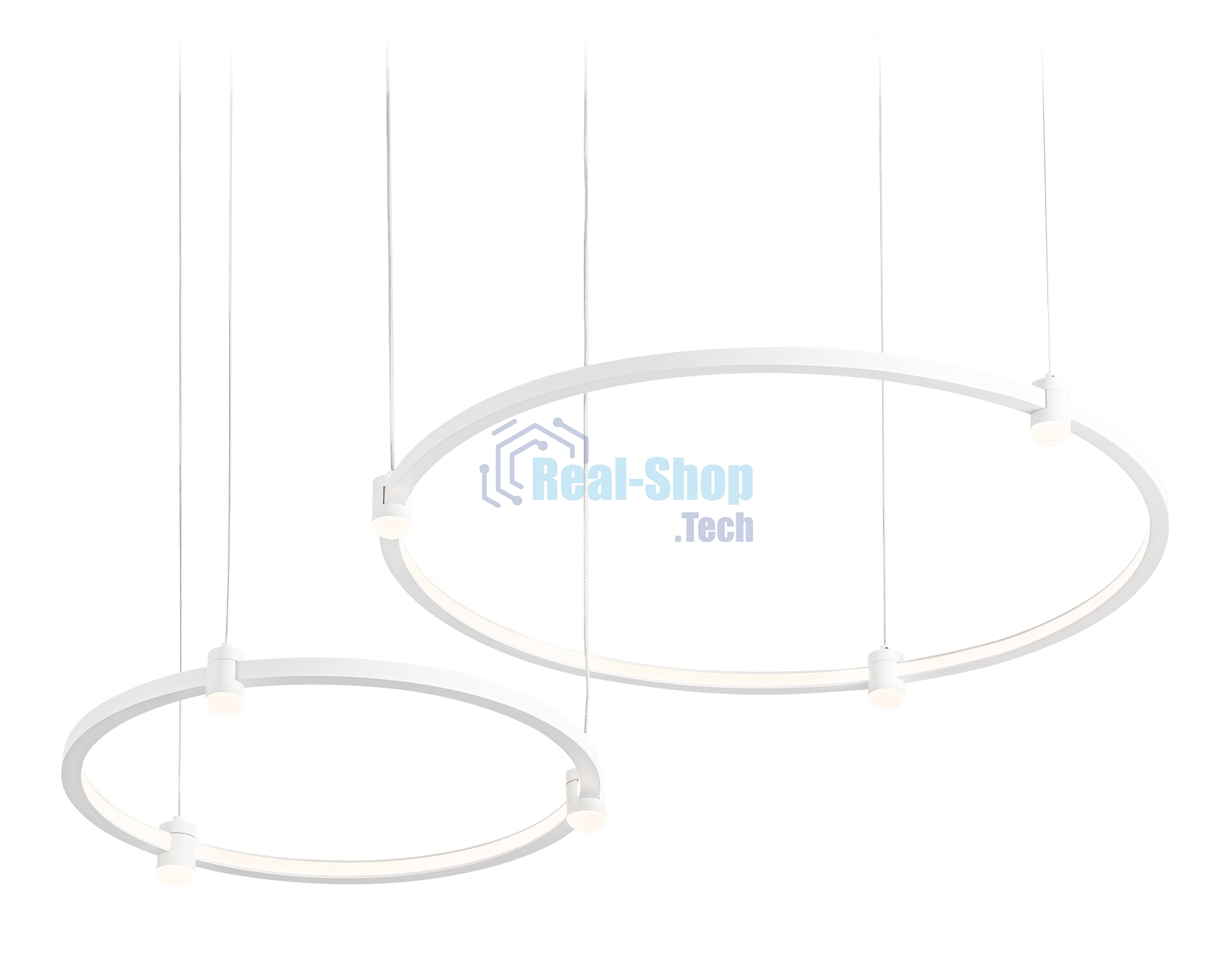 Подвесной светодиодный светильник Ambrella light FL5521/2+6 WH белый 45W 3000K/4200K/6400K D600/400*1300 (без ПДУ)