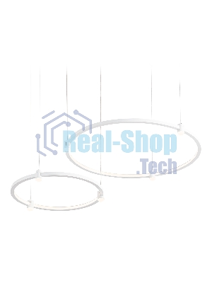 Подвесной светодиодный светильник Ambrella light FL5521/2+6 WH белый 45W 3000K/4200K/6400K D600/400*1300 (без ПДУ)