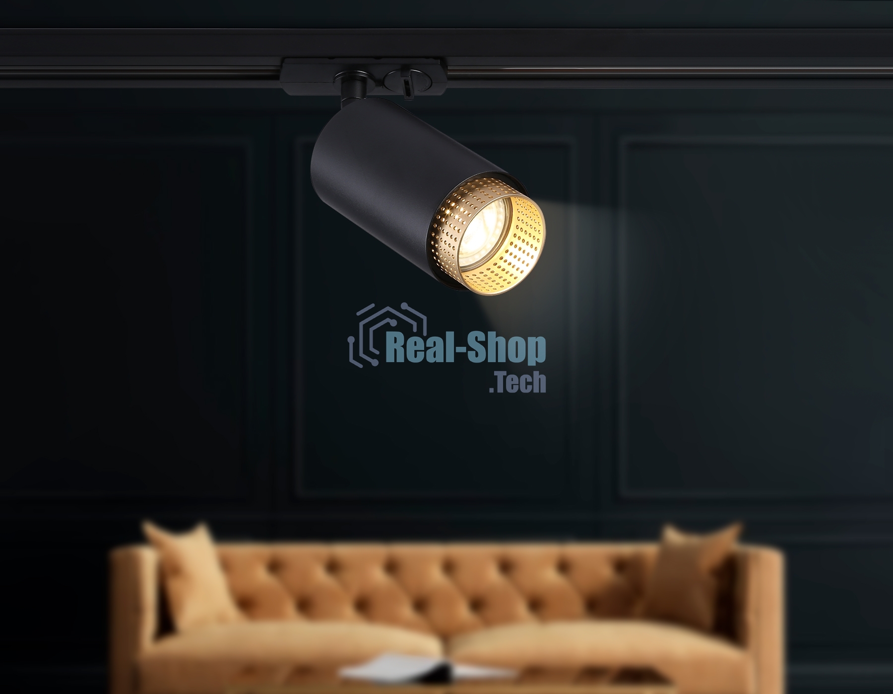 Трековый однофазный светильник Ambrella light GL5162 BK/GD черный/золото GU10 max 12W D60*190