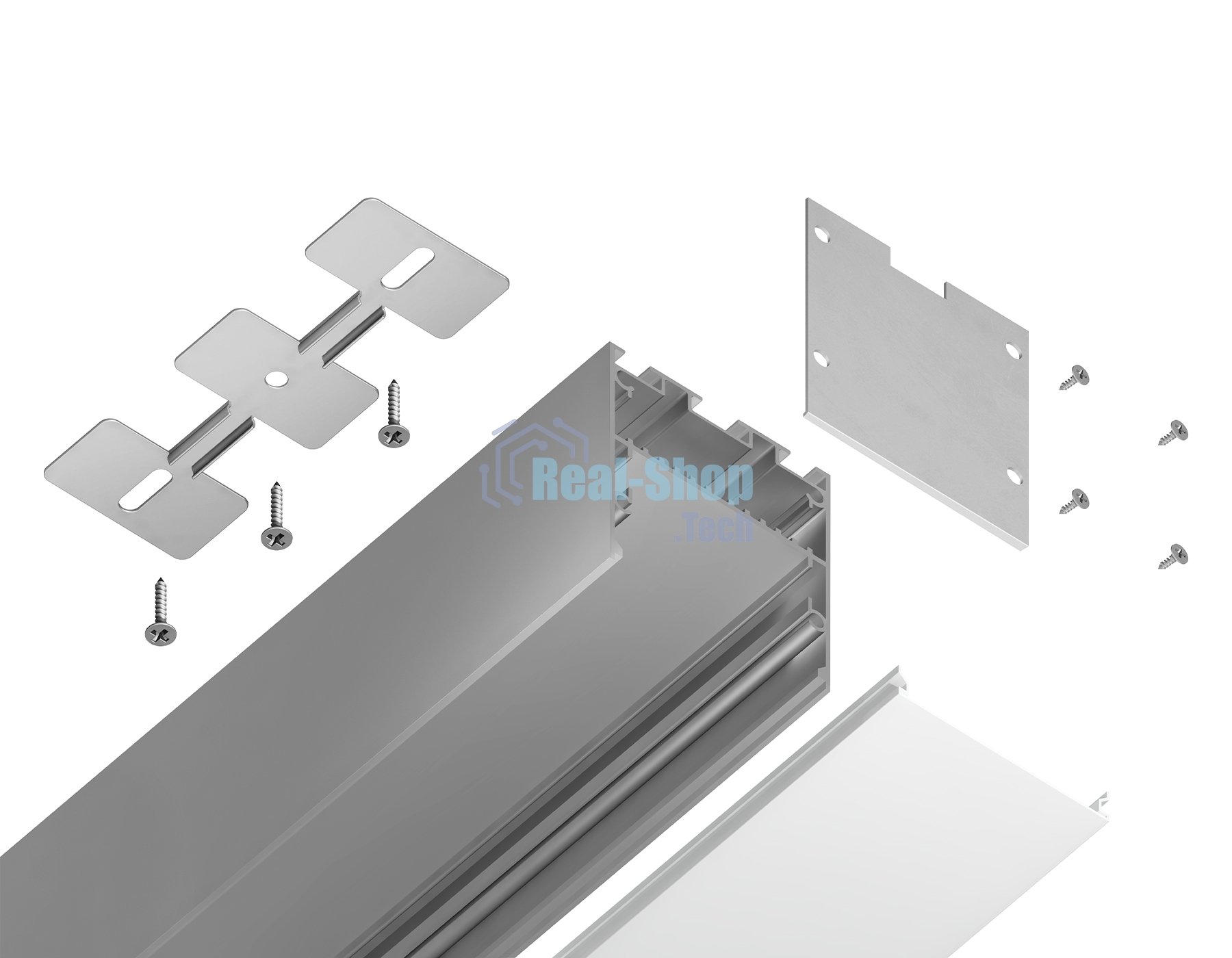 Алюминиевый профиль Ambrella light GP3050AL серебро 2000*42*45