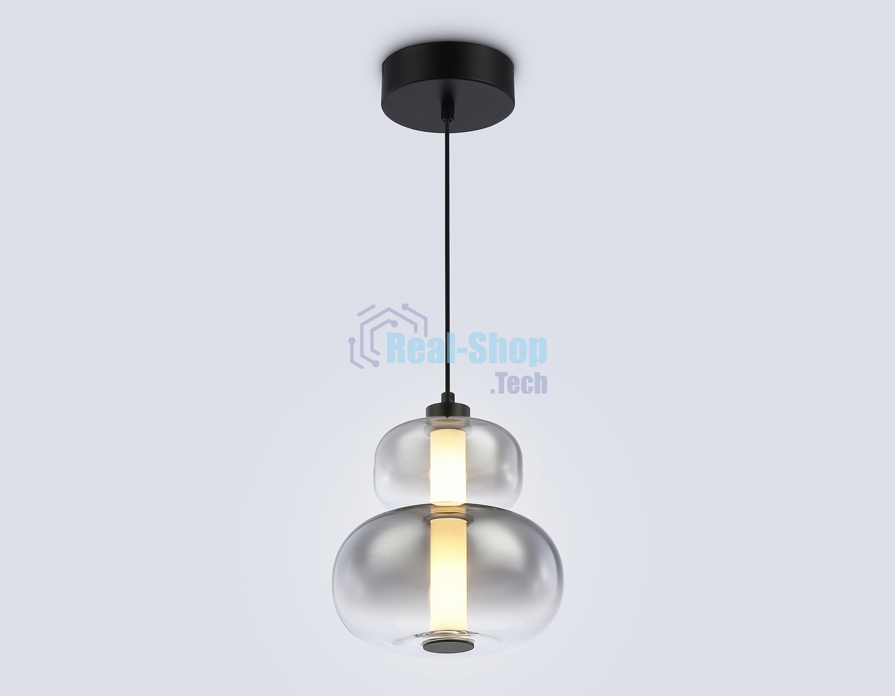 Подвесной светодиодный светильник Ambrella light LH11052 BK/SM черный/дымчатый 12W 3000K D230*265