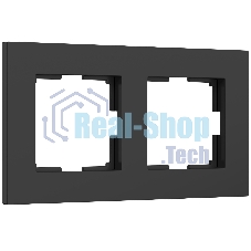 Рамка на 2 поста Slab (черный софт) W0022908