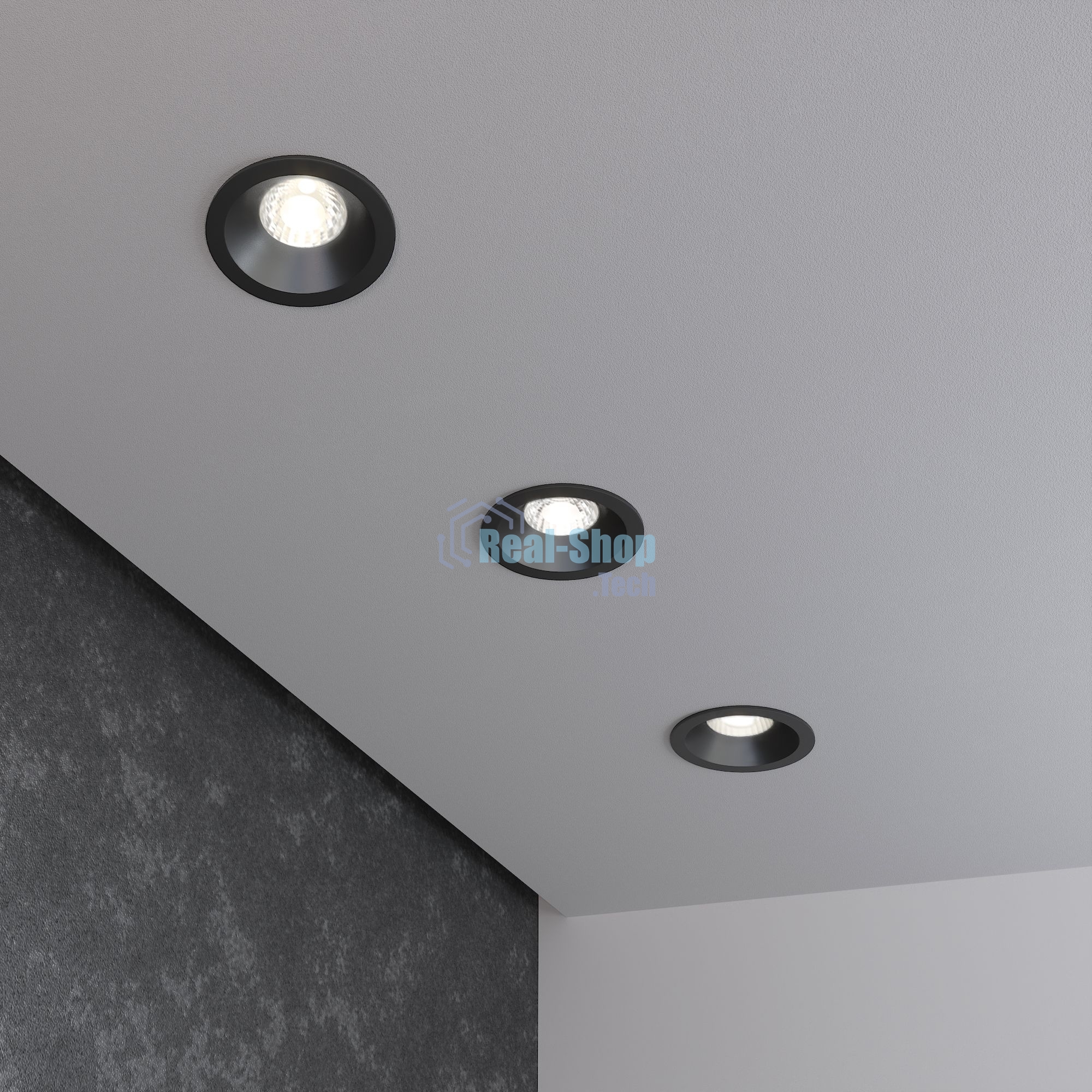 Светильник встраиваемый 7W 4200K BK черный 15266/LED