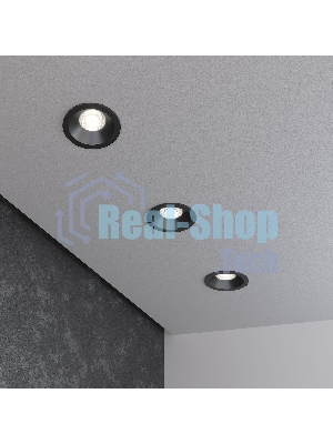 Светильник встраиваемый 7W 4200K BK черный 15266/LED