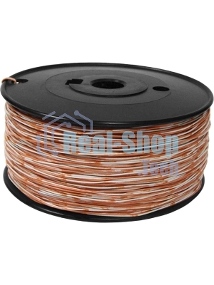Кабель 1-парный кроссировочный, 24 AWG, бухта 500 метров, бело-оранжевый