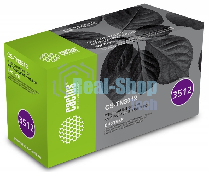 Картридж лазерный Cactus CS-TN3512 черный (12000 стр.) для Brother DCP L6600DWHL/L6250DNHL/L6300DWHL/L6400DWHL/L6400DWTMFC/L6800DWMFC/L6800DWTMFC/L6900DWMFC/L6900DWT