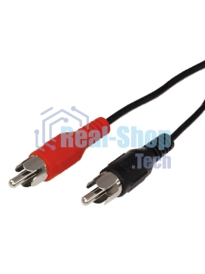 Шнур Rexant 2 RCA - 2 RCA, 3 м, черный (10 шт./уп.)