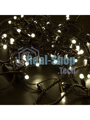 Гирлянда Neon-night Нить 10м, постоянное свечение, черный ПВХ, 230В, Теплый белый