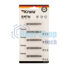Бита Kranz PZ 2x50 мм для шуруповерта сталь S2 5 шт. (лента)